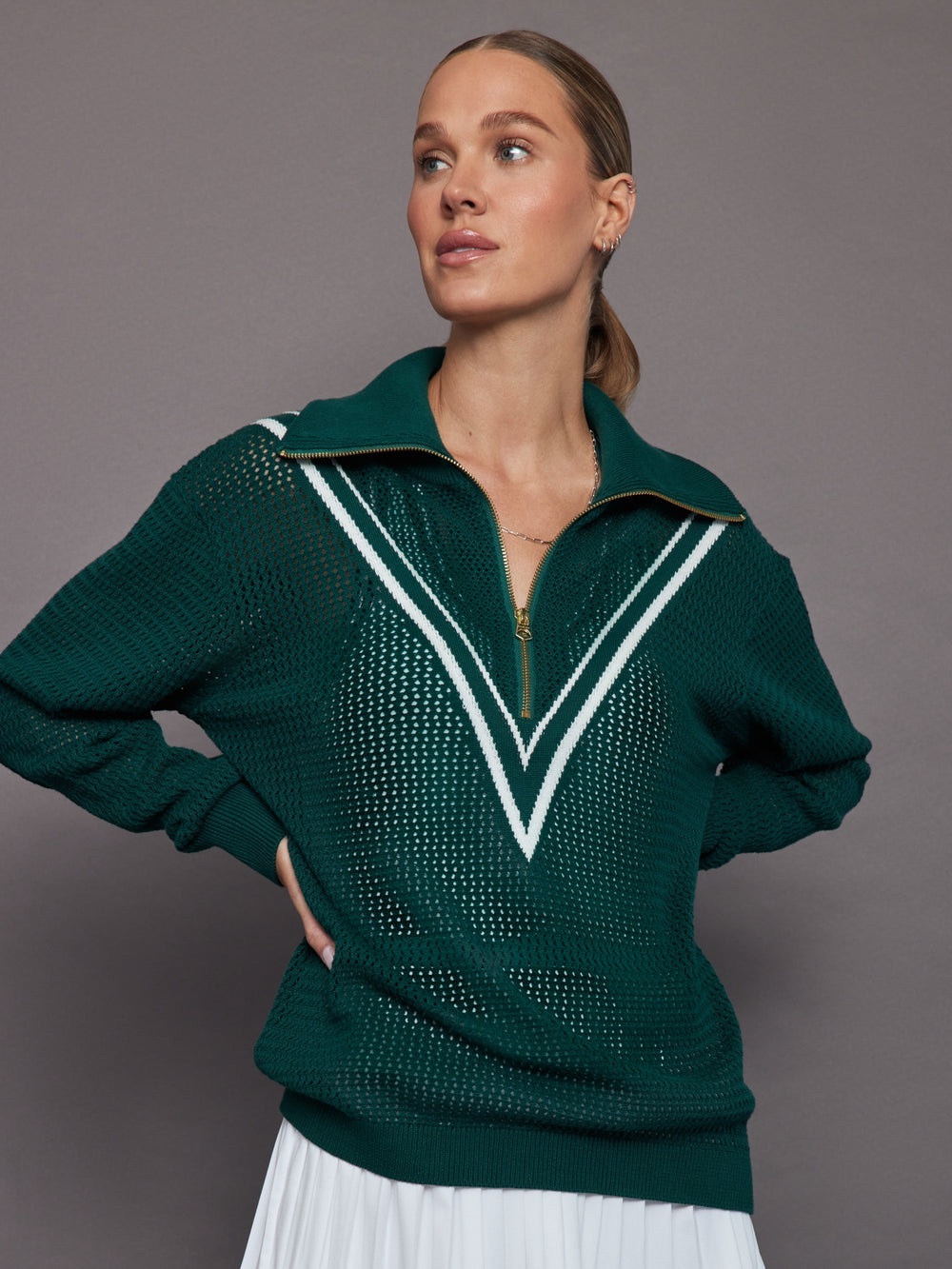 NWT Varley Savannah Knit Women's Golf Quarter Zip
